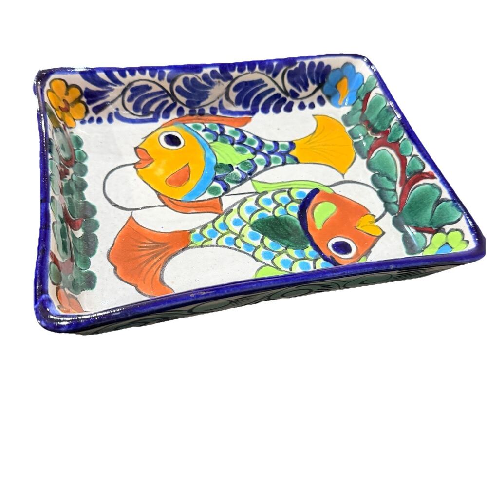 Talavera Mexican Pottery Casserole Serving Tray 9.5 X 7.5 Handmade Lead Free